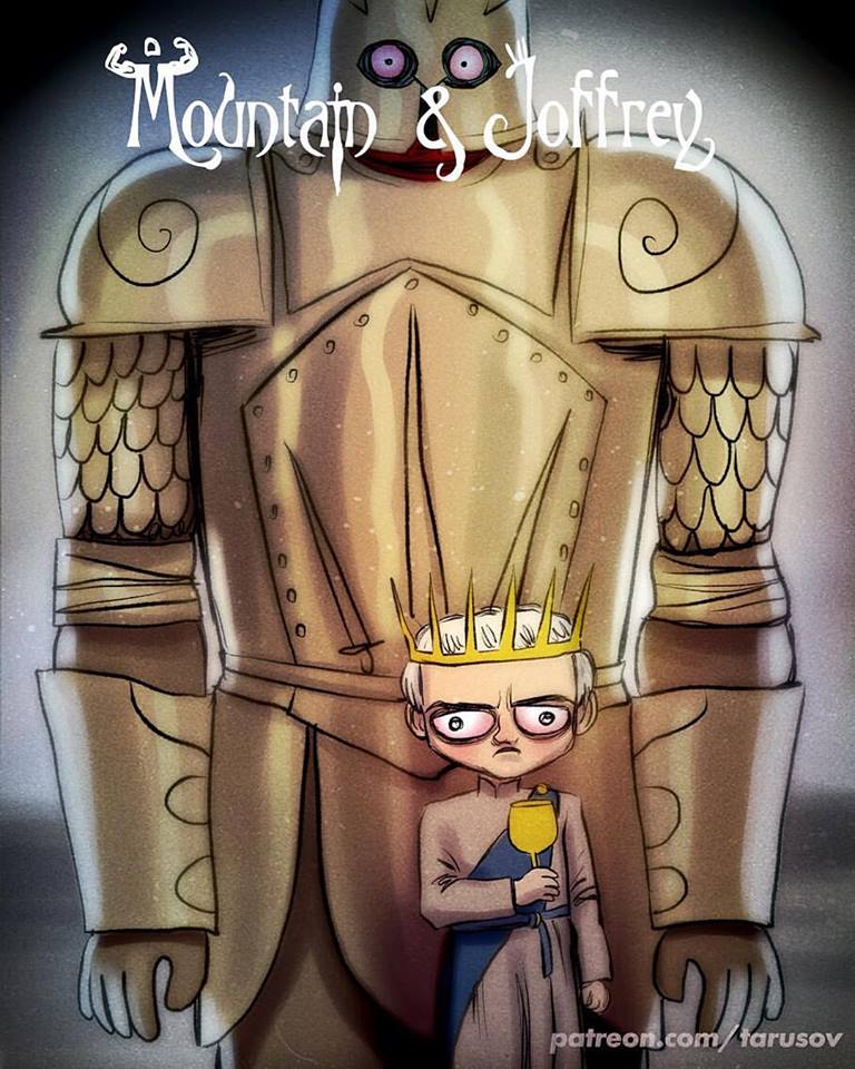 Joffrey Baratheon y Gregor Clegane (La Montaña)