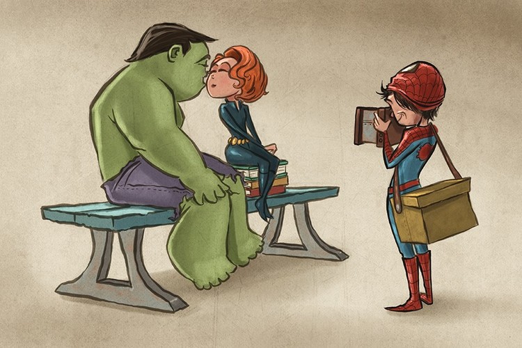Hulk beso Black Widow
