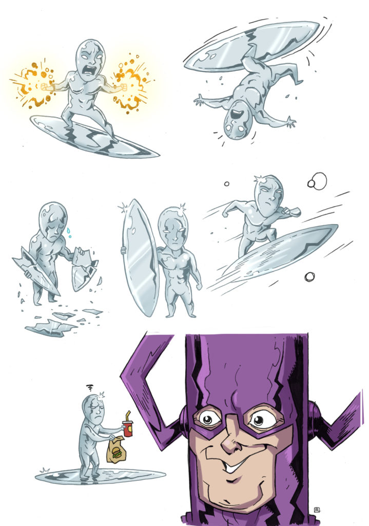 Little People Silver Surfer y Galactus