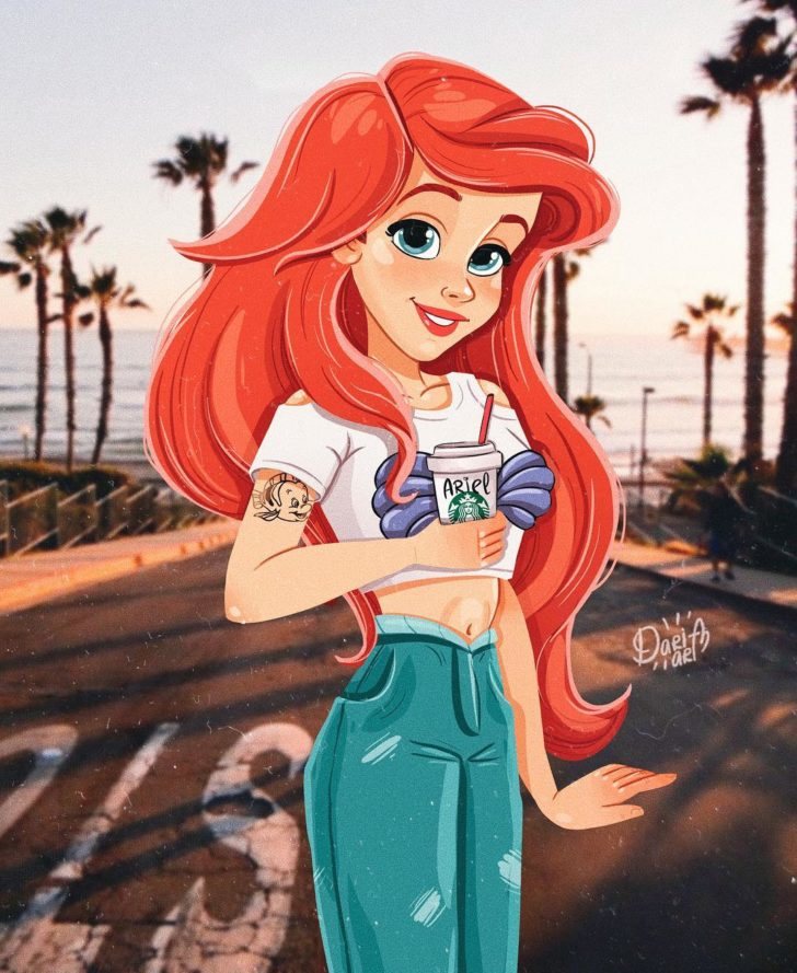 Ariel con su Starbucks