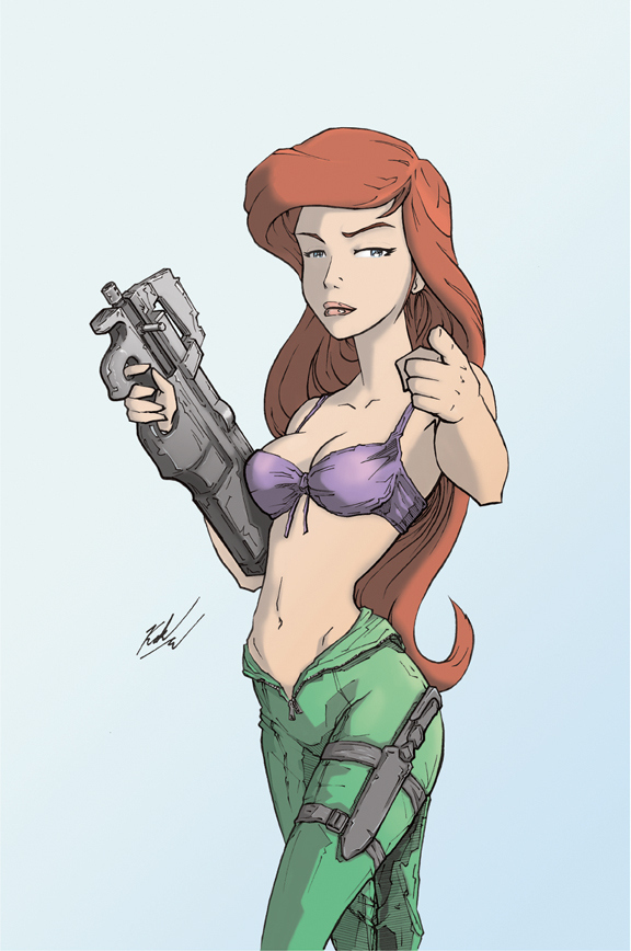 Ariel con subfusil
