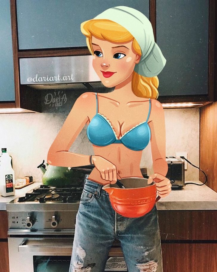 Cenicienta cocinando