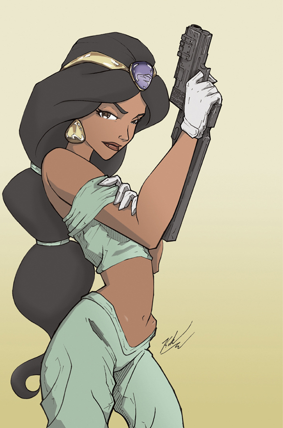 Jasmine con pistola