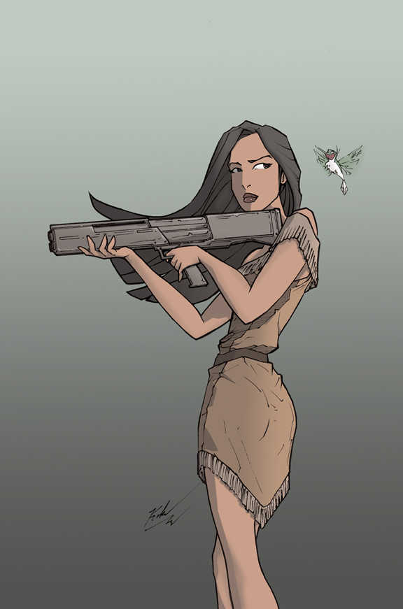 Pocahontas con escopeta