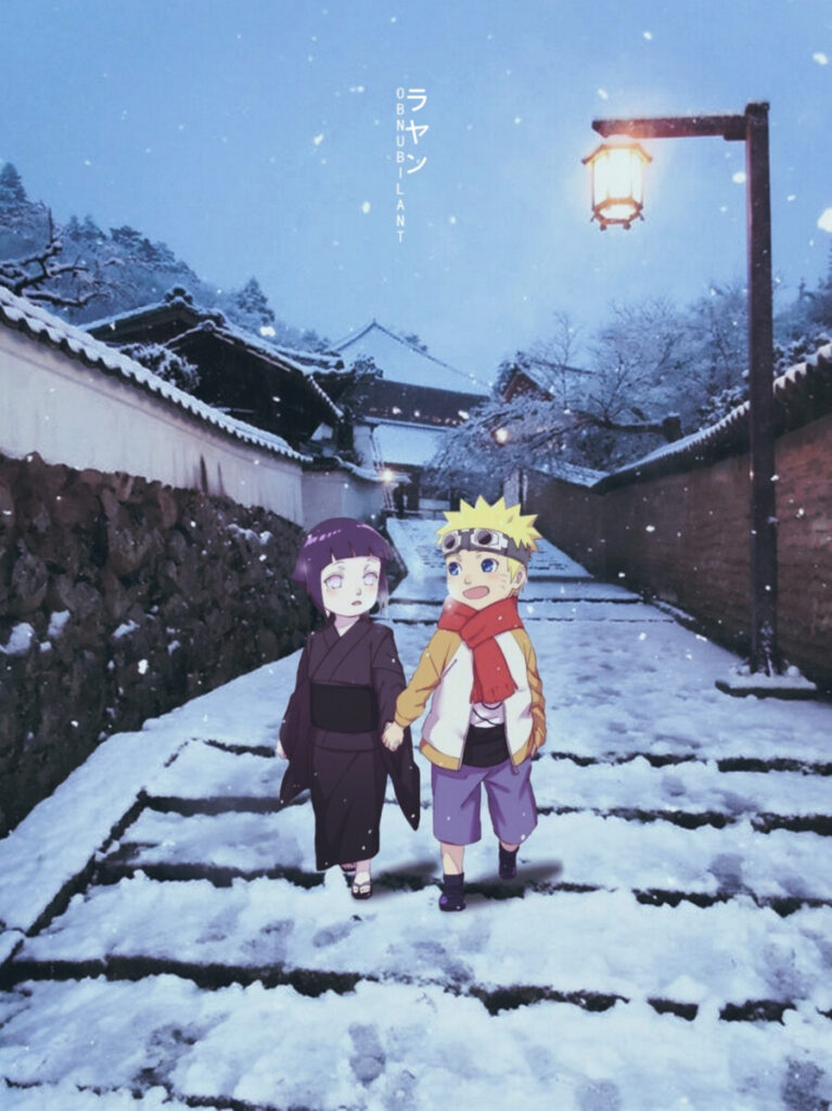 Naruto y Hinata en la nieve