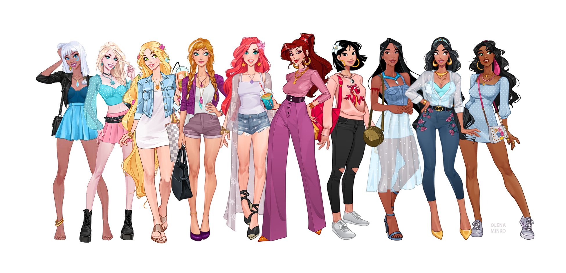 Princesas Disney con outfits modernos