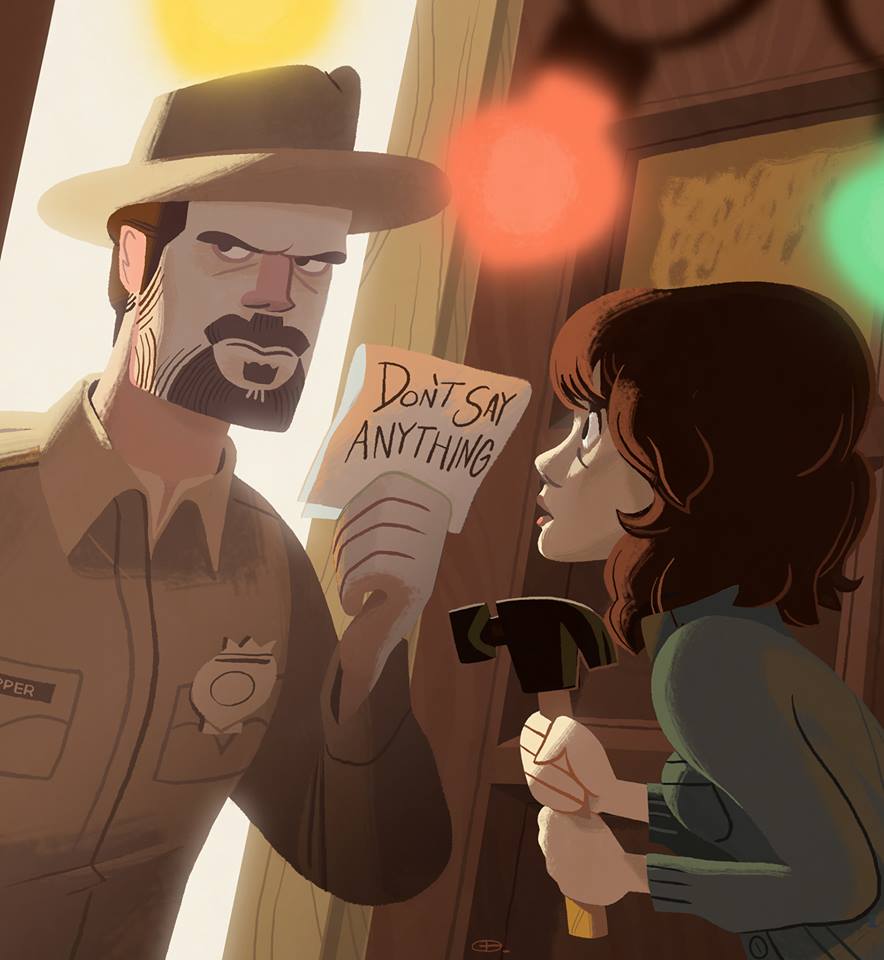 Stranger Things Hopper y Joyce