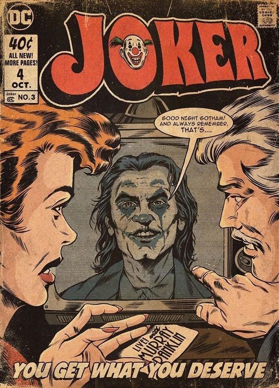 portada retro comic - the joker you get what you deserve