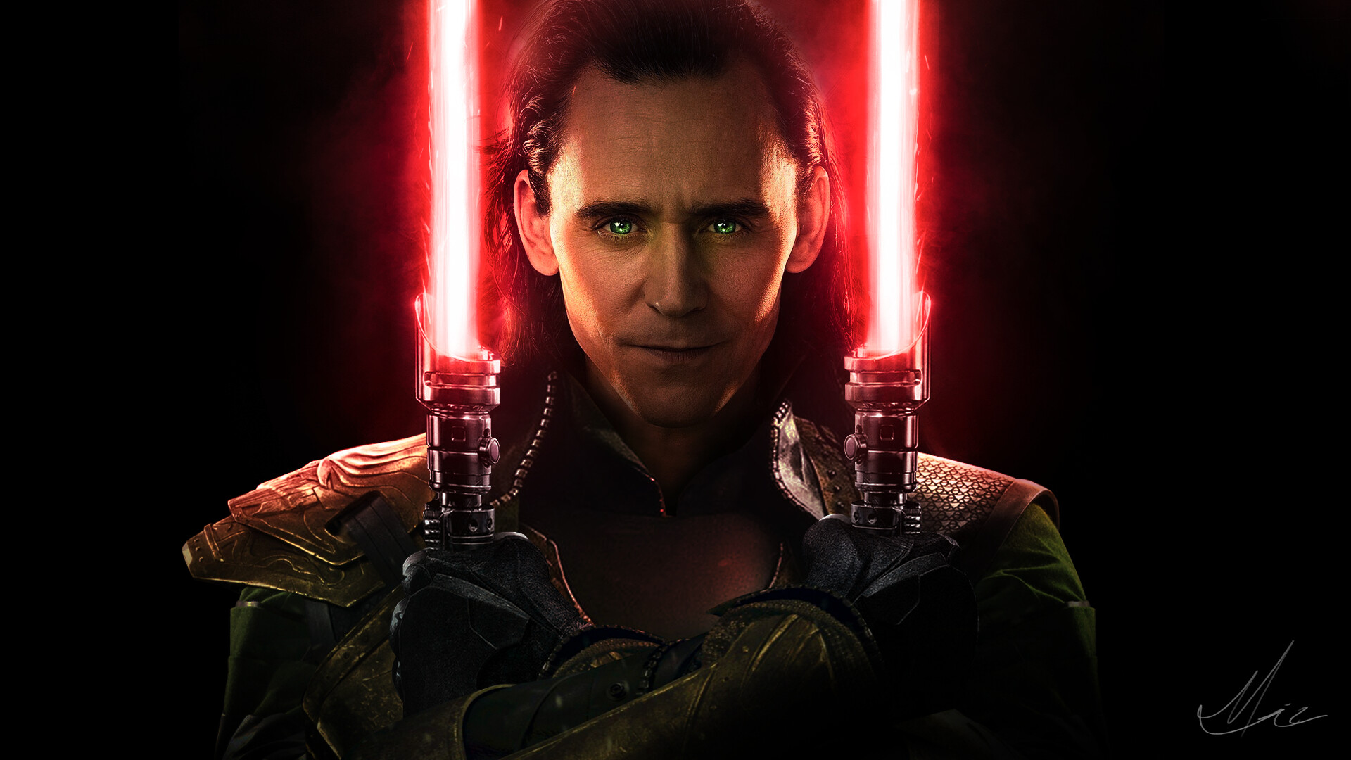 Loki con lightsabers