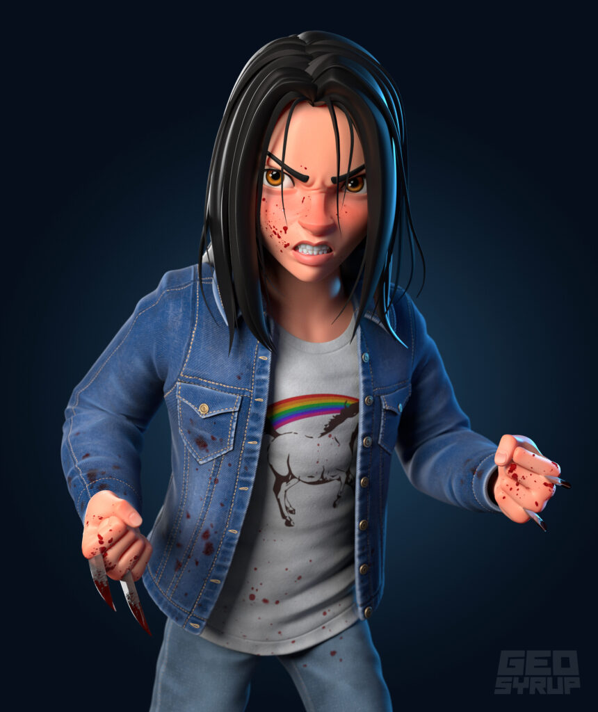 X-23 Marvel estilo Pixar