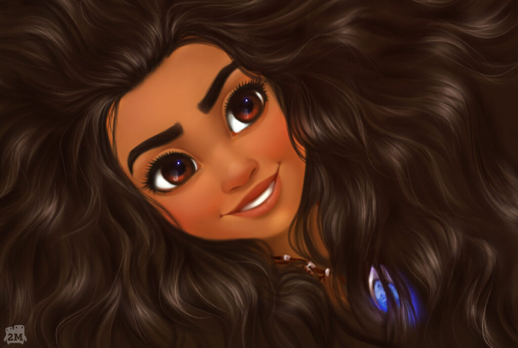 Princesas Disney cabello largo Moana