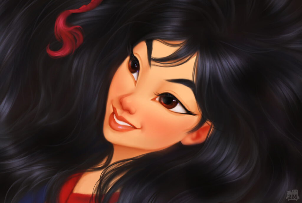 Princesas Disney cabello negro Mulan