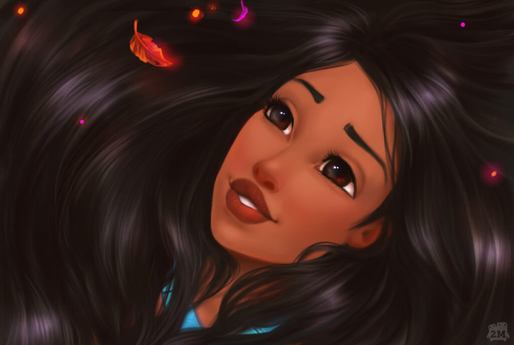 Princesas Disney cabello negro Pocahontas