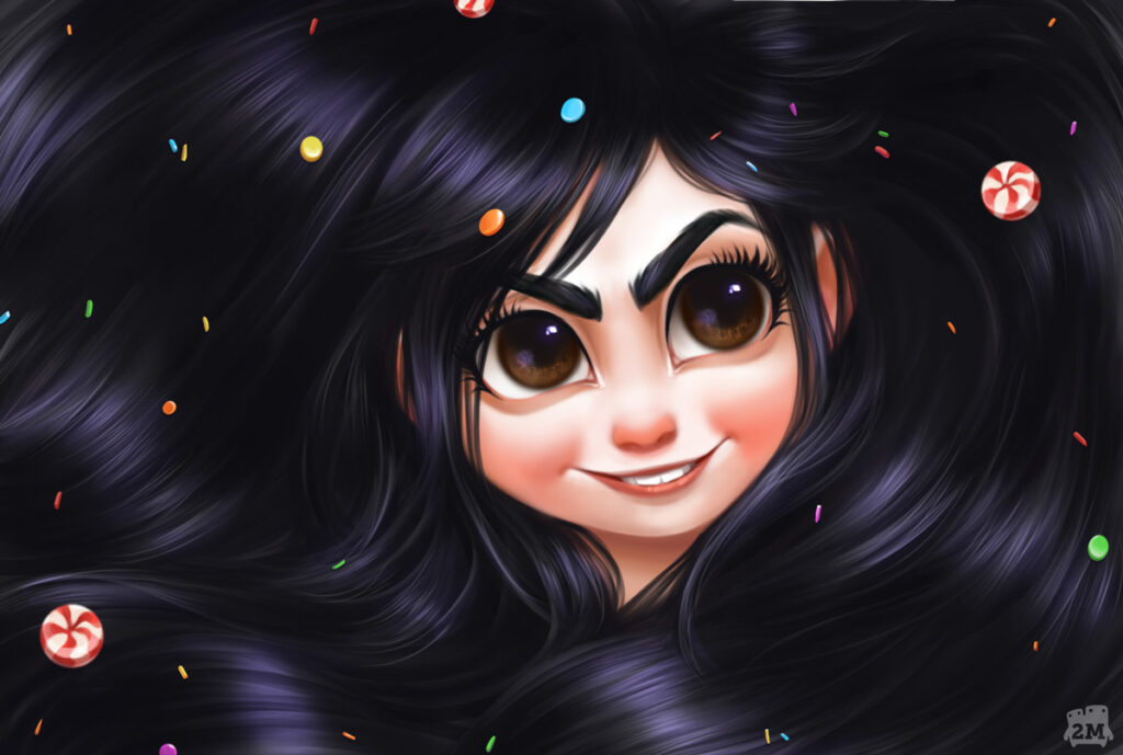 Princesas Disney cabello negro Vanellope